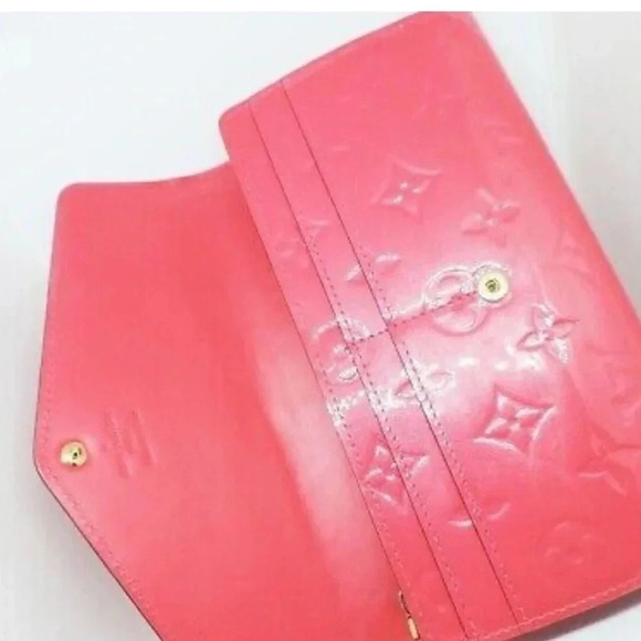Louis Vuitton Sara Wallet, Portefeuille M90313 Hot pink Monogram Vernis Ts2136 - Picture 4 of 9